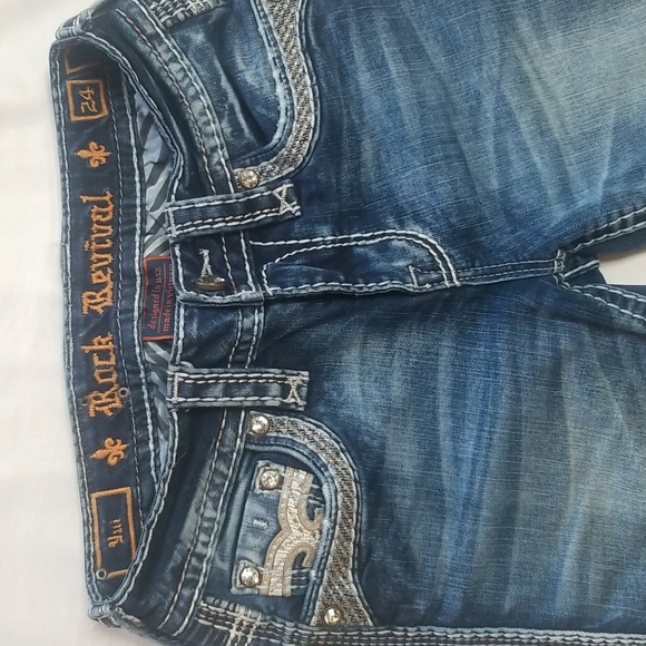 Rock Revival Yui Bootcut Denim Blue Jeans - Picture 4 of 9